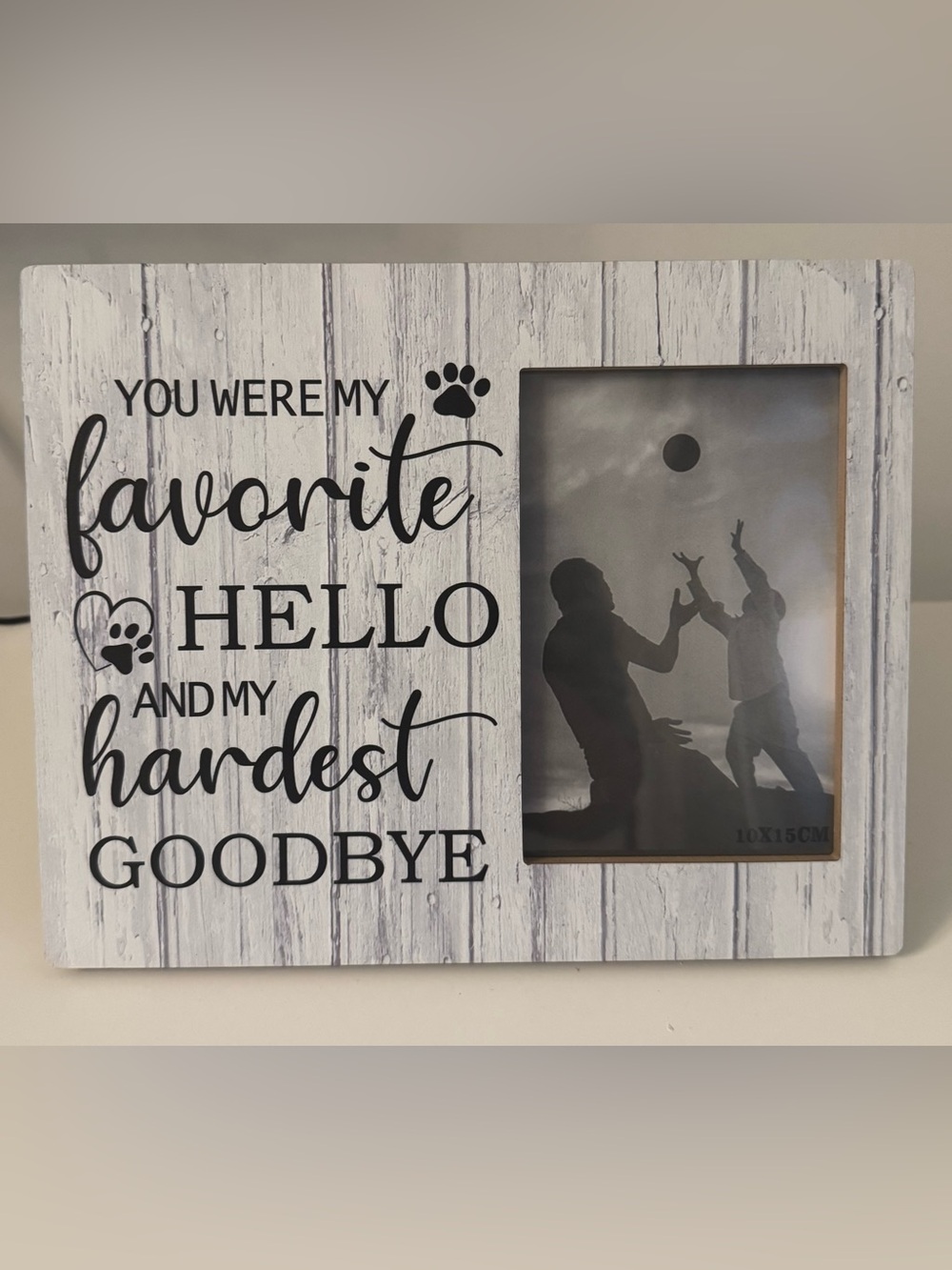 NWT Grey Pet Memorial 4x6 Picture Frame | Wall Mount & Tabletop | Sympathy Gift